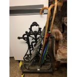 VICTORIAN COALBROOKDALE STYLE CAST IRON STICK STAND WITH UMBRELLAS