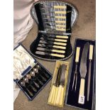 CASED CANTEEN OF CUTLERY, EPNS TEA SPOONS,