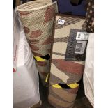 TWO AS NEW BROWN AND BEIGE PATTERNED RUGS