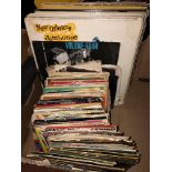 BOX OF VINYL LPS AND 45S