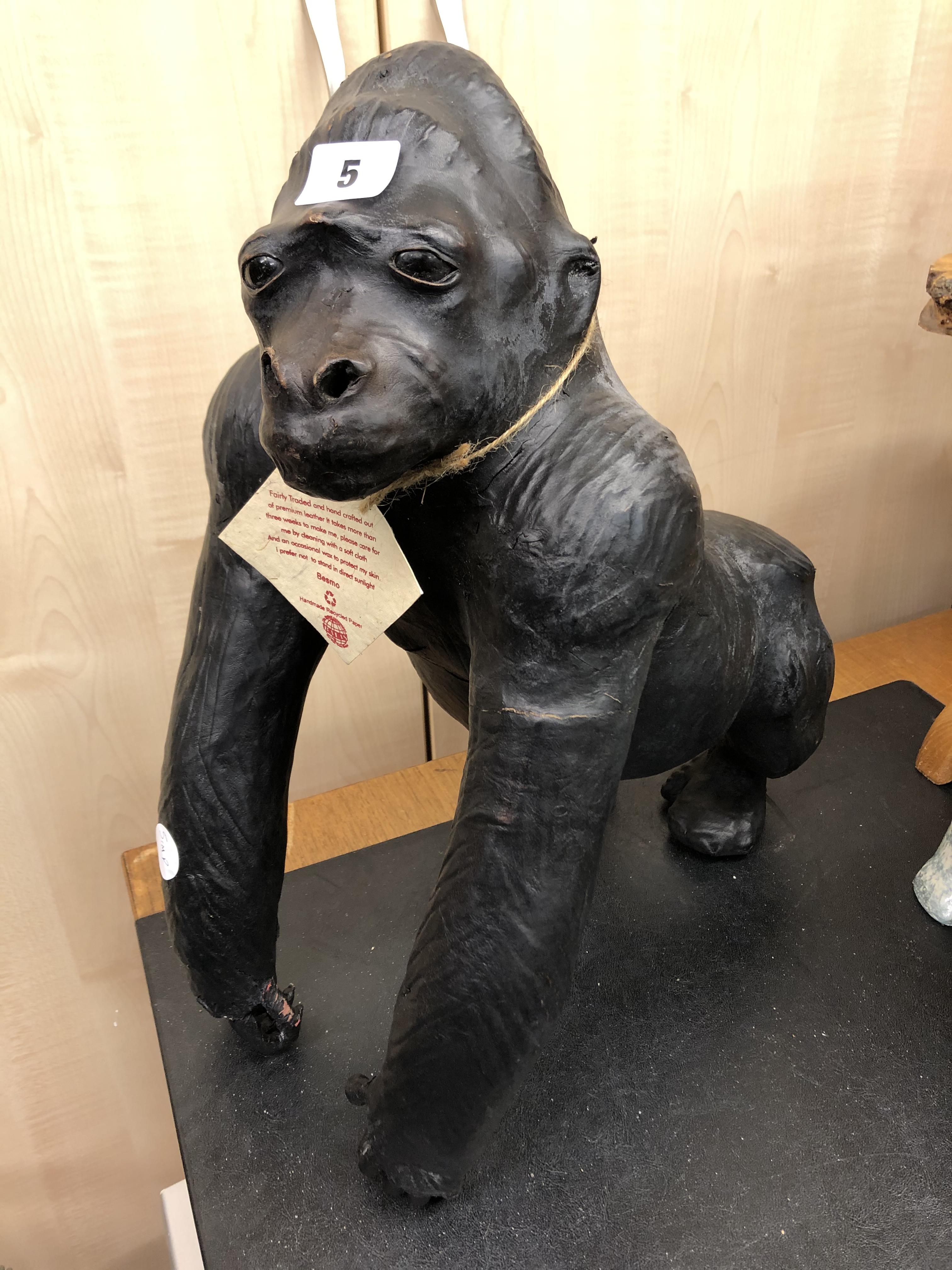 LEATHER AND PAPER MODEL OF A GORILLA