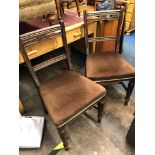 THREE EDWARDIAN UPHOLSTERED DINING CHAIRS
