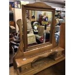 PINE DRESSING MIRROR WITH TWO DRAWERS