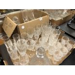 THREE CARTON OF VARIOUS CUT AND PRESSED GLASSWARES,