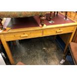 MID 20TH CENTURY OAK TWO DRAWER OFFICE TABLE