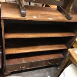 MAHOGANY DWARF BOOK CASE WITH FITTED DRAWER BASE