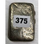 SILVER ENGRAVED SMALL CIGARETTE CASE