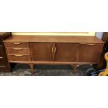 LATE 60S EARLY 70S TEAK SIDE BOARD (WATERMARKED TOP)