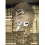 GLASS MOULDED HEAD MANNEQUIN