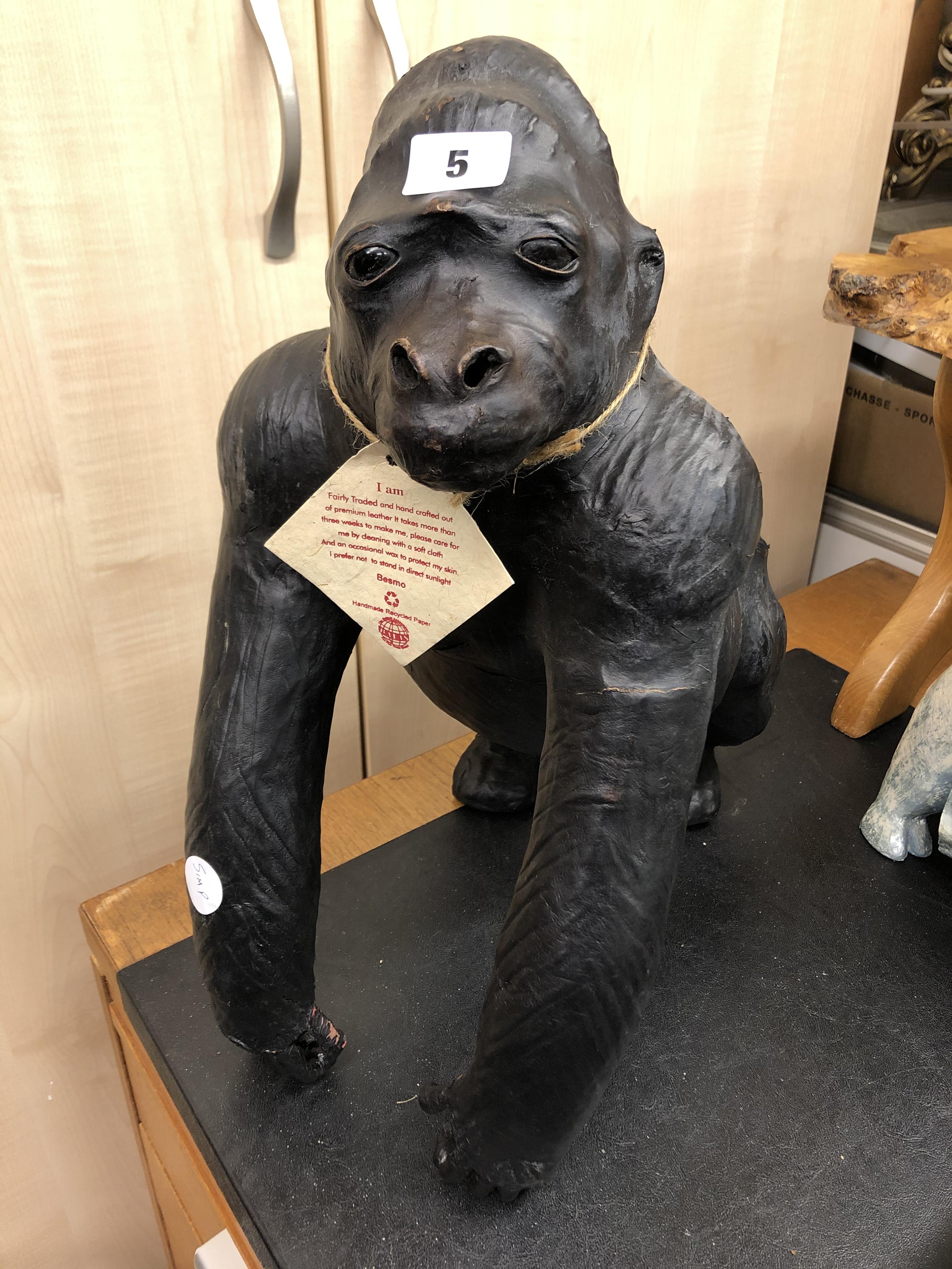 LEATHER AND PAPER MODEL OF A GORILLA - Image 2 of 4