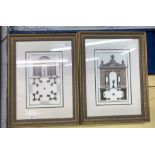 PAIR OF FRENCH ARCHITECTURAL DESIGN PRINTS IN ORNATE GILDED FRAMES