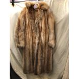 FULL LENGTH YELLOW/WHITE FUR COAT NO LABEL