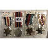 WWII MEDALS, FRANCE AND GERMANY STAR, AFRICA STAR,
