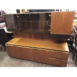 MACINTOSH TEAK SMOKED GLASS WALL UNIT