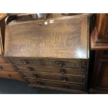 OAK CARVED BUREAU