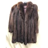 MID BROWN FUR COAT NO LABEL