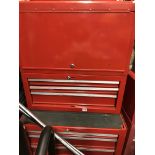 RED MOBILE MECHANICS TOOL CHEST WITH TOP BOX,