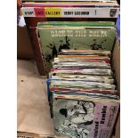 BOX CONTAINING VINYL RECORDS AND 45S,