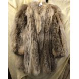 IONATI PELLICCERIA MILANO CHINCHILLA MID LENGTH LIGHT COLOURED FUR COAT WITH TEARS ON BOTH SLEEVES