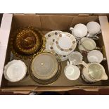 ROYAL VALE COFFEE SERVICE AND AMBER GLASS DESSERT SET