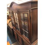 ITALIAN MARQUETRY PANELLED ARCH TOPPED VITRINE