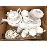 ROYAL STAFFORD BONE CHINA FLORAL TEASET AND FOUR SUZY COOPER ONE O'CLOCK'S COFFEE CUPS AND SAUCERS