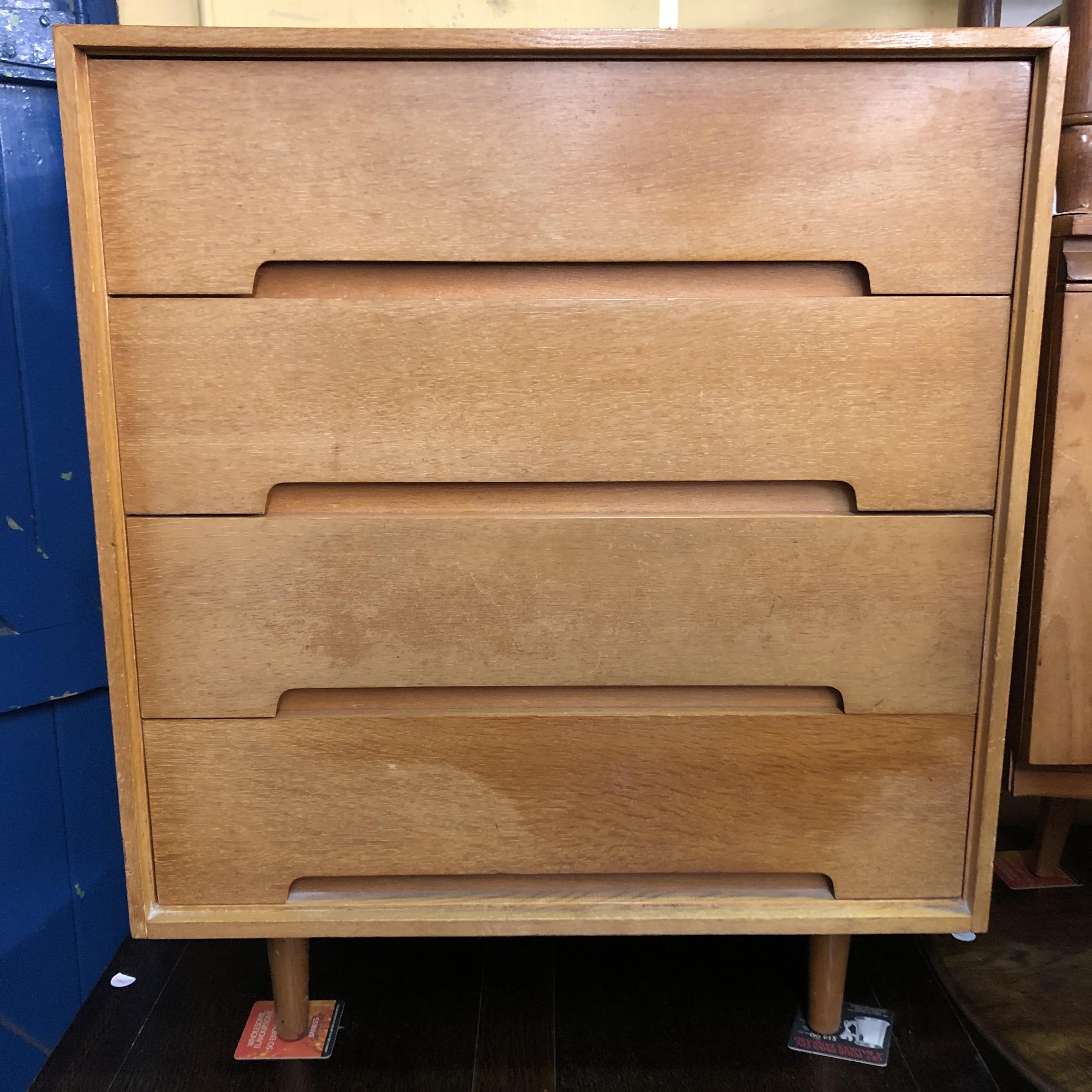 1960S LIGHT WOOD FOUR DRAWER CHEST - Image 2 of 3