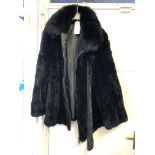 FUR GILET WITH LEATHER PANELS NO LABEL