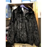 DAVOUCCI LIMITED EDITION (SERIAL NUMBER 144) BLACK FUR JACKET WITH HOOD SIZE 4XL