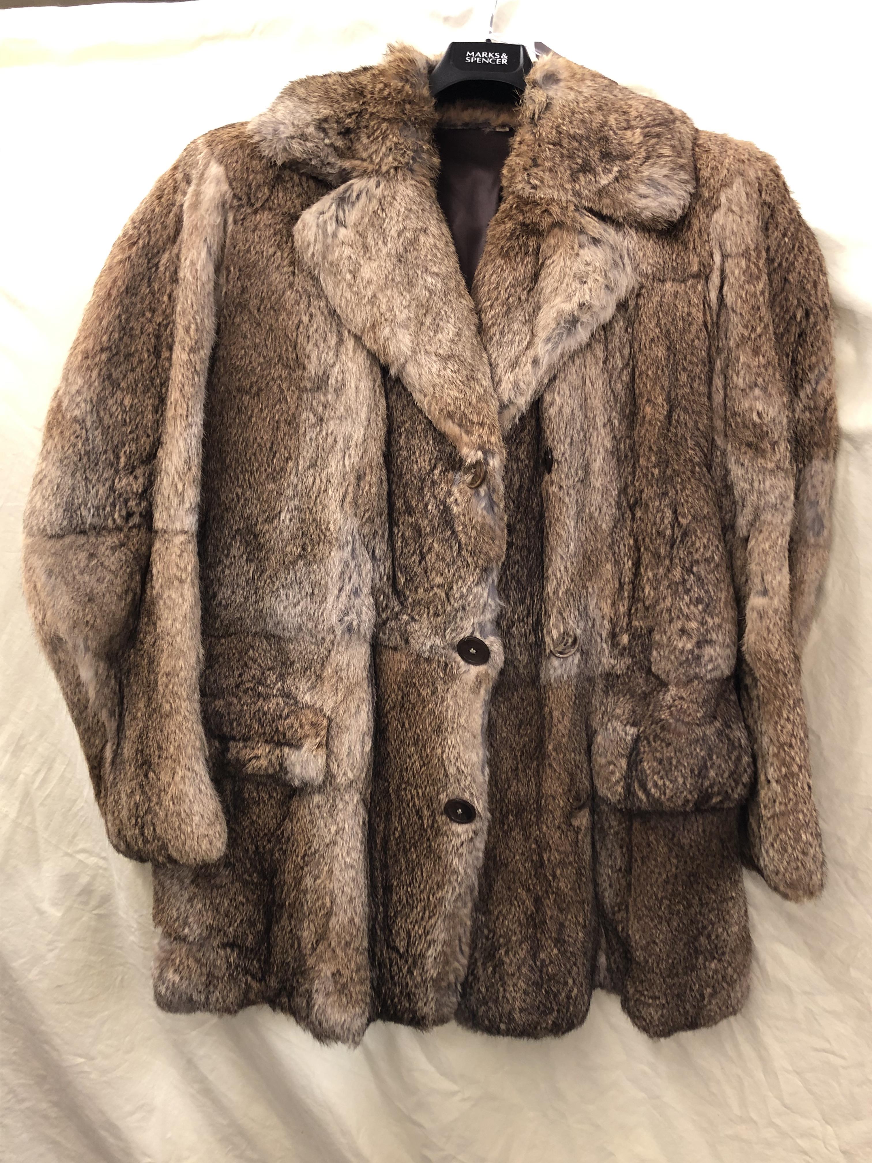 CONEY FUR COAT SHORT HAIR SIZE 38