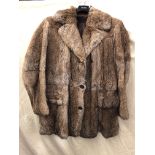 CONEY FUR COAT SHORT HAIR SIZE 38