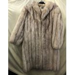 SAGA FOX CREAM COLOURED 3/4 LENGTH FUR COAT