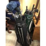 WILSON GOLF BAG AND ASSORTED CLUBS