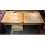 MID 20TH CENTURY SIDE BY SIDE DOUBLE SCHOOL DESK