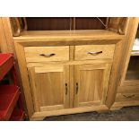 MATCHING CONTEMPORARY LIGHT OAK TWO DRAWER SIDE CABINET