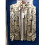 MID 20TH CENTURY CHINESE SILK QUARTER JACKET EMBROIDERED WITH DRAGONS,