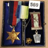 MASONIC MEDALLION AND A 1939-1945 STAR MEDAL
