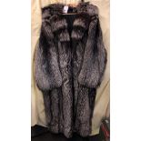 TWO TONE BROWN/WHITE FULL LENGTH COAT NO LABEL