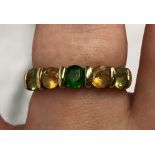 9CT GOLD MIXED STONE DRESS RING SIZE L/M 2.