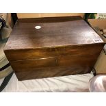 MAHOGANY COMPARTMENTED BOX WITH LIFT OUT TRAY