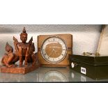 OAK CASED MANTEL CLOCK,