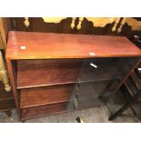 STAINED TEAK GLAZED DOOR CABINET