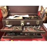 STARRATT TABLE TOP ENGINEERS MULTI TOOL CHEST AND CONTENTS INCLUDING MAINLY IMPERIAL MICROMETERS,