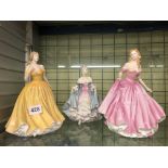 THREE ROYAL DOULTON/WORCESTER FIGURES - ELIZABETH,