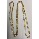 9CT GOLD FLAT CURB LINK CHAIN WITH LOBSTER CLAW CLASP 76CM L APPROX 9.