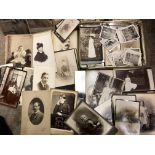 TIN OF EARLY 20TH CENTURY PHOTOGRAPHS, PORTRAITURE,
