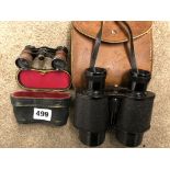 MINIATURE OPERA GLASSES AND PAIR OF BINOCULARS