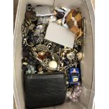 SHOEBOX OF MISCELLANEOUS COSTUME JEWELLERY