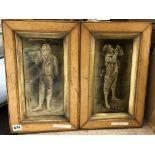 PAIR OF LATE 19TH EARLY 20TH CENTURY TILED PLAQUES FRAMED