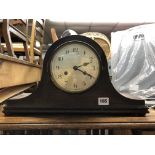 OAK ARCH CASED EIGHT DAY MANTEL CLOCK